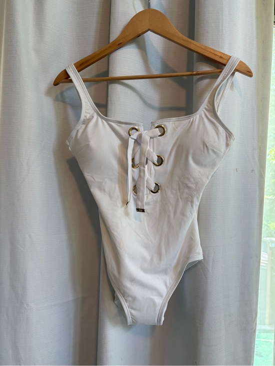 Michael Kors Other - Michael Kors White Lace Up Grommet One Piece Swimsuit MM3Q456 Womens Size 8 NEW